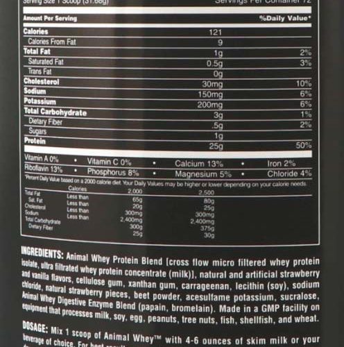 Universal Nutrition Animal Whey Isolate Loaded - Strawberry - Hercules ...