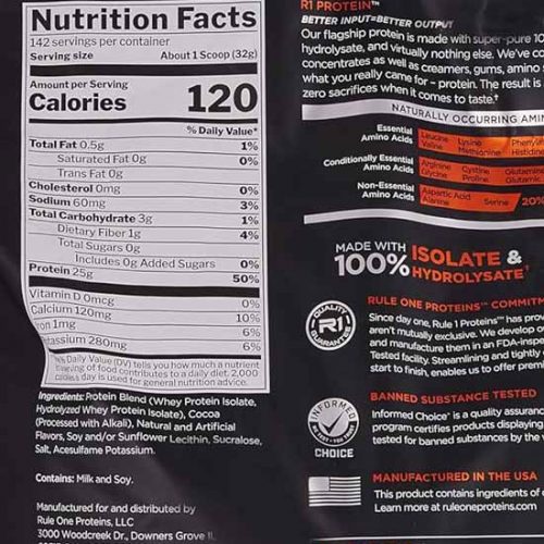 Rule One Iso Rule One R1 Protein 100% Whey Isolate - Chocolate Fudge 4.5 kg ...